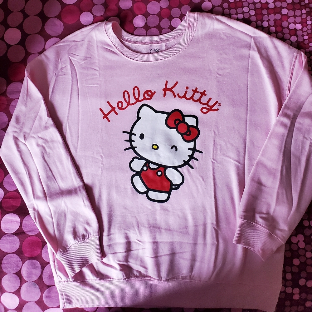 Sanrio Hello Kitty Pink Sweatshirt with Red Accents